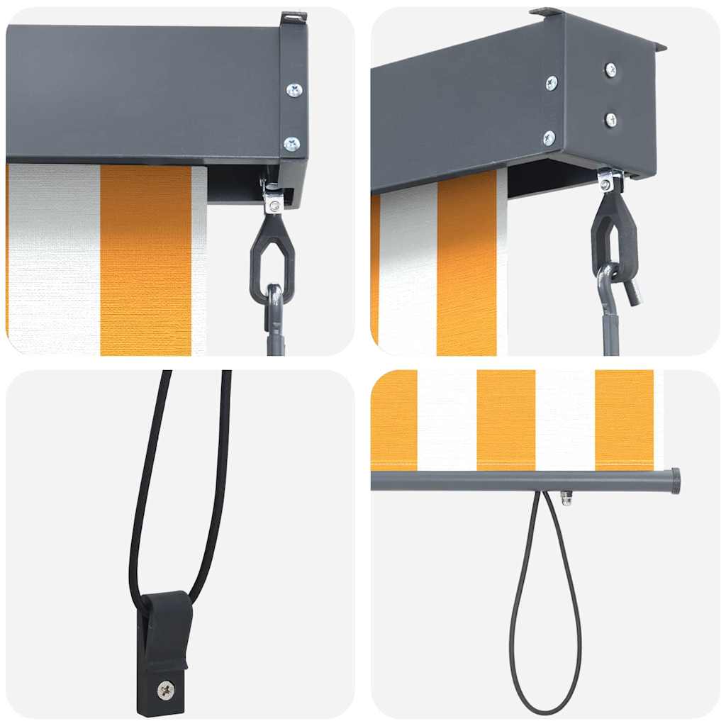 Outdoor Roller Blind Orange and white 220 x 250 cm Fabric